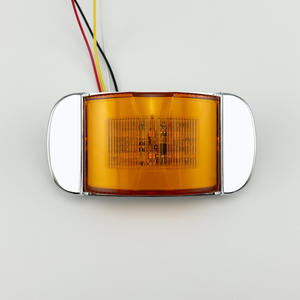 4 WIRES <b>12v</b> 24V Amber Chrome Bezel Side Signal Markers Clearance <b>Light</b> - Product Image 4