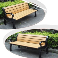 Fauteuil de jardin 3 places moderne en aluminium moulé robuste, avec lattes en HDPE recyclé, imperméable, anti-décoloration, écologique et durable