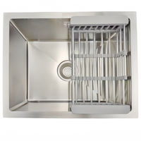 Undermount Évier de cuisine fait main en acier inoxydable Bol unique Petit évier de bar de cuisine Ensemble pour les distributeurs