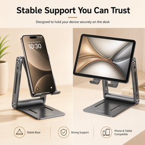 Soporte Plegable Metálico <span class=keywords><strong>de</strong></span> Bolsillo para Teléfono, Portátil, con Base Antideslizante, Compatible con Teléfonos y Tabletas, Estándar <span class=keywords><strong>de</strong></span> Seguridad, Ideal para Viajes y Campamentos - Product Image 5