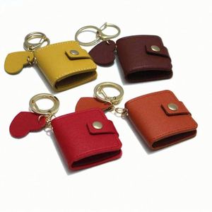 Simple Leather Photo Keychain <b>Small</b> Mini Couple Photo Storage Pendant Anime Star Photo Storage Bag - Product Image 1