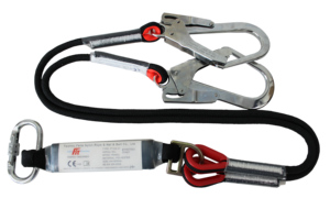 Trabalho Posicionamento Corpo Segurança Arnês Duplo Lanyard Energy Absorber Poliéster 500kg Quebrando a Força para Uso Construção - Product Image 3
