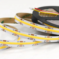 Bande LED COB CCT réglable 10 mm, 576 puces/m, 24 V, 2700 K-6000 K, dimmable, découpable à 25 mm, pour plafond, certifiée UL