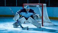 Dernière pelle de gardien de but de hockey sur glace Elite Performance |   Construction en tissage de fibre de carbone |   Spécifications et graphismes personnalisés en usine