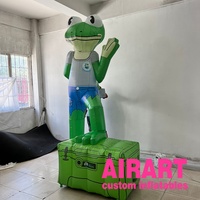 Personnage de dessin animé de grenouille gonflable personnalisé en usine, poupée d'animaux gonflables de poupée d'anime pour l'événement de Cosplay