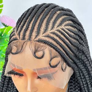 Parrucca Trasparente con <span class=keywords><strong>Trecce</strong></span> Box Senza Nodi da 36 Pollici, Capelli Sintetici Giapponesi, <span class=keywords><strong>Trecce</strong></span> Lunghe, Attaccatura Naturale, Senza Colla, Nera - Product Image 6