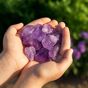 Batu Amethyst Mentah Alami, Kristal Amethyst, Batu Diffuser Aromaterapi, Ornamen Kristal, Batu Dekoratif, Grosir - Product Image 5