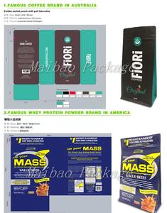 Sacs d'emballage pour poudre de protéines de lactosérum biodégradables et compostables, à fond plat, refermables, avec fermeture éclair, personnalisés, 500g, 1kg, <span class=keywords><strong>5kg</strong></span> - Product Image 3