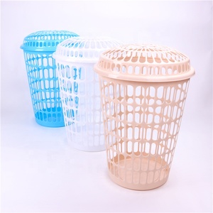 Panier à linge en plastique extra large avec couvercle, forme ronde, pour vêtements sales à la maison, 30/40/50/60L - Product Image 6