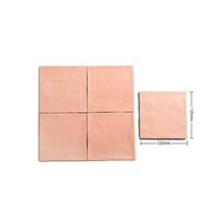 Carreaux muraux en céramique carrés rouge terre cuite (125x125mm) à finition mate, antidérapants et résistants à l'usure pour hôtels, villas, intérieur/éléments décoratifs