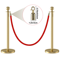 Cordes de stanchion en velours rouge, cordes de contrôle de foule en velours, cordes de barrière de sécurité pour file d'attente, adaptées aux fêtes et aux tapis rouges