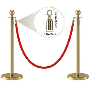 레드 벨벳 스탠션 로프, 군중 통제 벨벳 로프, 안전 줄서기 장벽 스탠션 로프는 파티 및 레드 카펫에 적합합니다 - Product Image 4