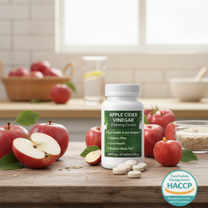 เม็ดเคี้ยวมิทอสเฟล็กซ์สำหรับผู้ใหญ่ น้ำส้มสายชูหมักแอปเปิ้ล ผสมโปรไบโอติกส์เพื่อสุขภาพลำไส้และการควบคุมน้ำหนัก รับผลิตแบบ OEM/ODM สำหรับส่งออก - Product Image 3