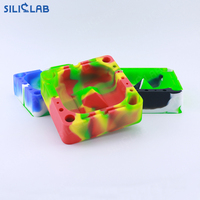Outil de collecte de fesses de suie sans fumée Accessoires pour fumeurs Cendriers carrés multifonctionnels en silicone Cendrier de poche