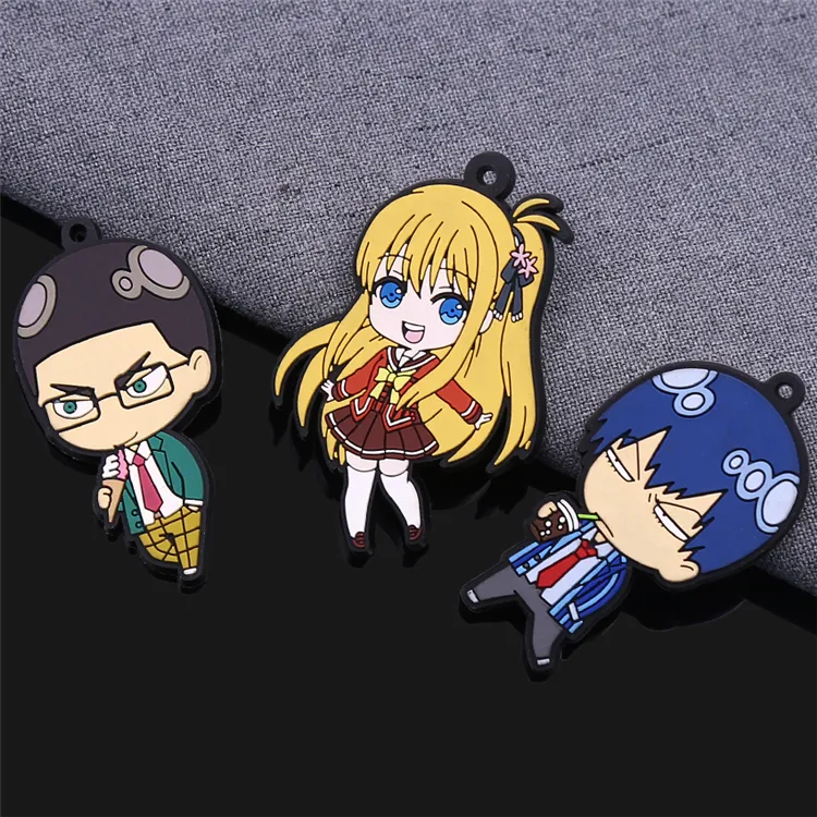 Portachiavi in gomma personalizzato di alta qualità Cartoon Anime Pseudo Love Onodera portachiavi con carattere di Design gratuito portachiavi in PVC morbido cartone animato