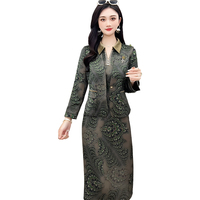 Ensemble jupe deux pièces pour femme, blazer et jupe rétro en jacquard Paisley, design de mode personnalisé OEM, robe élégante pour femme