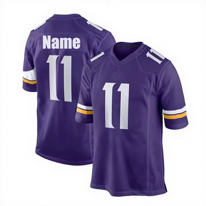 Maillots de <span class=keywords><strong>football</strong></span> américain réversibles unis, design <span class=keywords><strong>gratuit</strong></span>, violet, style rétro, Chicago City - Product Image 1