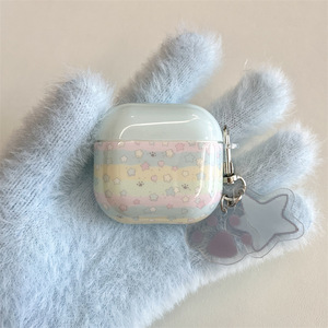Funda para auriculares con diseño de estrella y rayas arcoíris para AirPods Pro 3, funda inalámbrica con Bluetooth, compatible con AirPods 1, 2, 3, 4 - Product Image 4