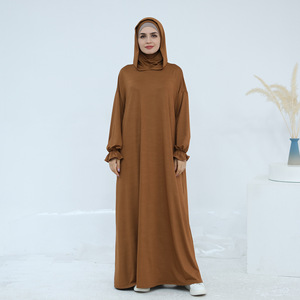 Glory vêtements musulmans dubaï <span class=keywords><strong>turquie</strong></span> couleur unie robe à capuche robe décontractée - Product Image 2