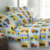 Ensemble de draps d'hôtel en microfibre 100% polyester moderne pour enfants drap plat Queen Size ensemble de 3 pièces