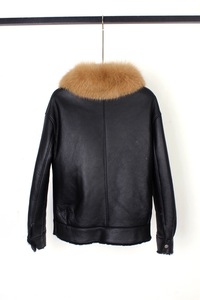 Hot Fashion <span class=keywords><strong>Shearling</strong></span> di pecora top <span class=keywords><strong>cappotto</strong></span> di lana sciolto <span class=keywords><strong>donna</strong></span> cappotti con collo di pelliccia di volpe caldi e spessi antivento - Product Image 5