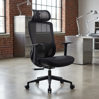 Chaise de bureau exécutive robuste, ergonomique, avec support lombaire, moderne, réglable, structure en plastique, assise en PU/Nylon, pivotante, pieds en aluminium