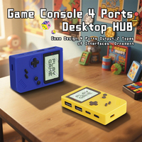 Console de jeu rétro créative Hub USB Plug & Play Hub de jeu nostalgique Répartiteur USB de bureau Multi 4 ports Hub USB C