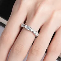 MUSHAN Luxus-Schmuck 925 Sterling Silber Ringband für Damen GRA-Zertifizierter Moissanit Diamant Smaragd D-Farbe Ringe Feiner Schmuck