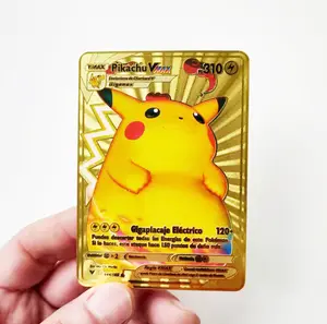 japonês gx cartões de pokemon Suppliers-Cartas de pokemon de ouro do pikachu, feliz aniversário para crianças, envio gratuito