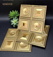 Panneaux muraux en PVC gaufré 3D, couleur or champagne brillant, imperméables, pour la décoration du salon, de la salle de bain, de l'hôtel, du fond de télévision