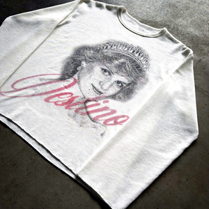 T-shirt personalizzata in <span class=keywords><strong>maglia</strong></span> waffle termica con strass effetto lavato, 100% cotone, stampa grafica graffiti, manica lunga - Product Image 5