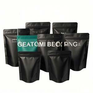 Custom Printed Black Mylar <b>Bags</b> 3.5g 7g 14g 28g Moisture Odor Proof Reusable Aluminum Foil Stand-up Pouch Zipper Chewing Gum - Product Image 3