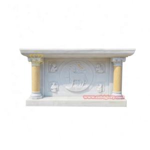 Produits en pierre de la cathédrale chrétienne de taille personnalisée Table d'autels en marbre de l'église occidentale Soulagement de la Cène Jésus Vierge Marie Temples - Product Image 2