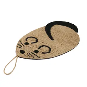 Penjualan terlaris alas bantalan mainan kucing papan gores tikus kucing alas tiang papan motif tikus kartun