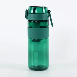 1l 32 Ozcustom Plastic Stro Zeef Filter Gym Sport Bpa Gratis Motiverende Waterfles Met Tijdmarkering