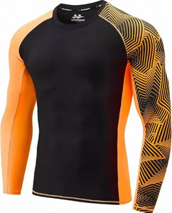 Custom Logo Long Sleeve Rash Guard UPF 50+ UV Protection Breathable <b>Men's</b> <b>Compression</b> <b>Shirt</b> Quick Dry Surf Swim - Product Image 5