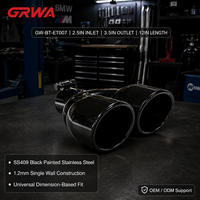GRWA Grosir Universal SS409 Ujung Knalpot Dinding Tunggal Berlapis Cat Hitam 2.5 inci 3.5 inci 12 inci Kustom F80 M3