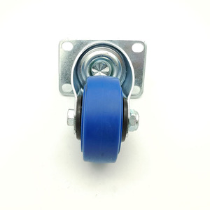 Rueda Giratoria de Acero Inoxidable Azul de 100x80mm con Freno y Rodamiento de Bolas para Uso Industrial - Product Image 5