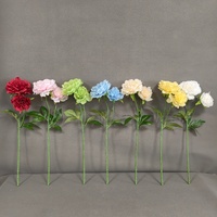 LE-483 Promotion : Tige de pivoine artificielle en soie à 2 têtes de 59 cm pour bouquet DIY, mariage, décoration de vase à domicile
