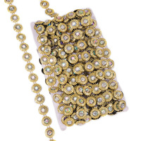 Nouvelle chaîne de perles en strass écologiques de 2 cm pour vêtements, sacs, chaussures, accessoires de vêtements, chapeaux, textiles de maison, décoration DIY