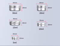 5/10/15/100/150/350ml Pot cosmétique rechargeable vide bocaux en aluminium pot pour pommade crème bidons bouchon maquillage huile cire boîte