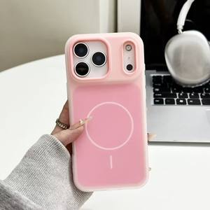 Coque de téléphone antichoc en PC+TPU avec design bonbon couleur unie, chargement magnétique sans fil 2-en-1 pour iPhone 17 Pro, 16, 15 Pro Max, 14, 13 Plus - Product Image 4