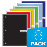 Carnet à spirales A4 Myway Original pour les élèves, couverture en plastique, feuilles micro-perforées, carnet à lignes larges
