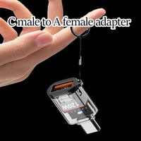 Adaptor OTG USB 3.2 Tipe-C Male ke USB A Female, Transfer Data 10Gbps, Pengisi Daya Cepat 120W untuk Ponsel Laptop