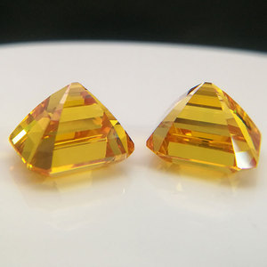 8A haute qualité personnalisé fait 12*13mm excellente coupe asscher jaune doré synthétique <span class=keywords><strong>diamant</strong></span> zircone - Product Image 4