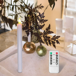 Flameless LED Pillar <b>Candle</b> Flickering Plastic Taper <b>Candle</b> with Remote Control Battery Powered for Wedding Party Decor / - Product Image 2