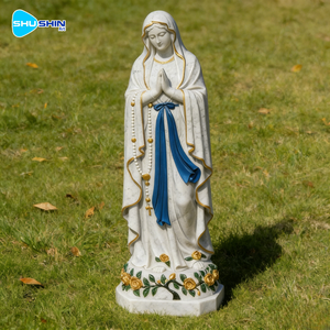 Sculpture en marbre blanc grandeur nature <span class=keywords><strong>de</strong></span> Notre-Dame <span class=keywords><strong>de</strong></span> <span class=keywords><strong>Lourdes</strong></span>, fabriquée sur mesure et artisanale pour l'église, la maison/le jardin, chapelet pour la prière et la dévotion - Product Image 1