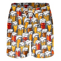 Shorts de bain pour hommes en maille extensible respirante de grande taille avec logo personnalisé, spandex/polyester