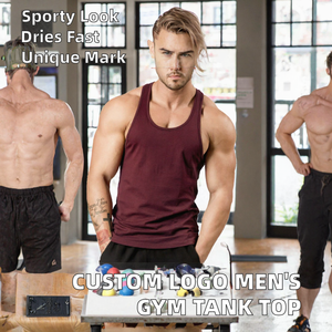 Débardeurs de sport respirants personnalisables avec logo pour hommes – Maillots de musculation sans manches pour l'entraînement et le fitness - Product Image 2