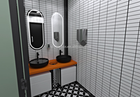Toilettes mobiles préfabriquées en panneaux sandwich pour espaces publics, sanitaires portables d'extérieur, toilettes mobiles de type remorque pour parcs paysagers, maisonnette de toilettes moderne